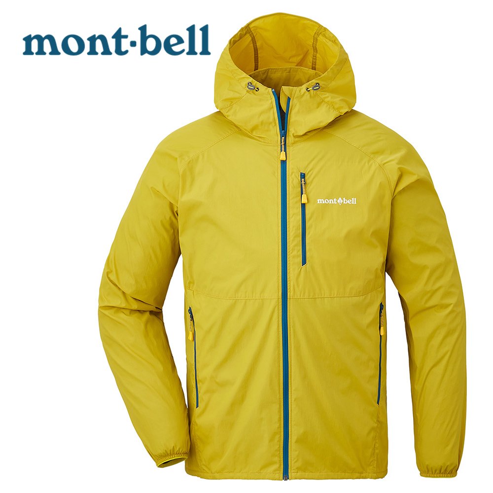 【Mont-bell 日本】Wind Blast Hooded Jacket 連帽風衣 男 黃 (1103322)｜機能運動外套 連帽外套 可攜式