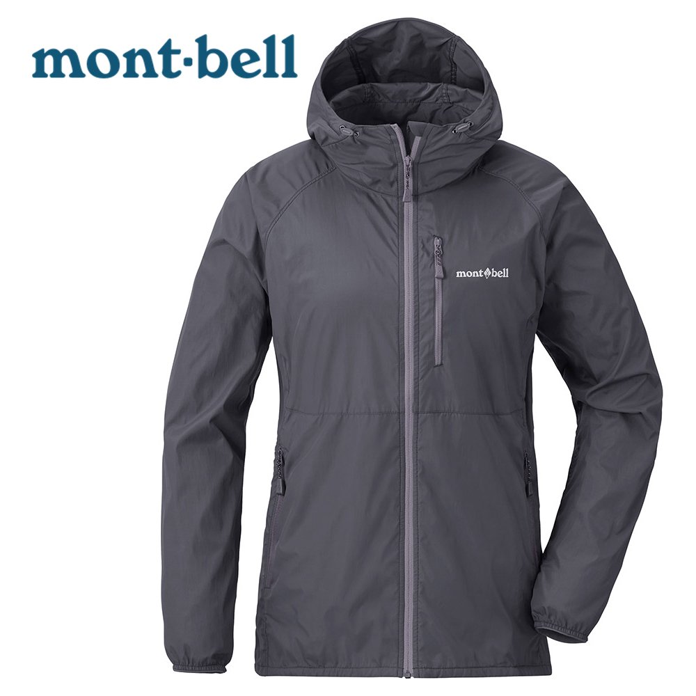 【Mont-bell 日本】Wind Blast Hooded Jacket 連帽風衣 女 深灰 (1103323)｜機能運動外套 連帽外套 可攜式