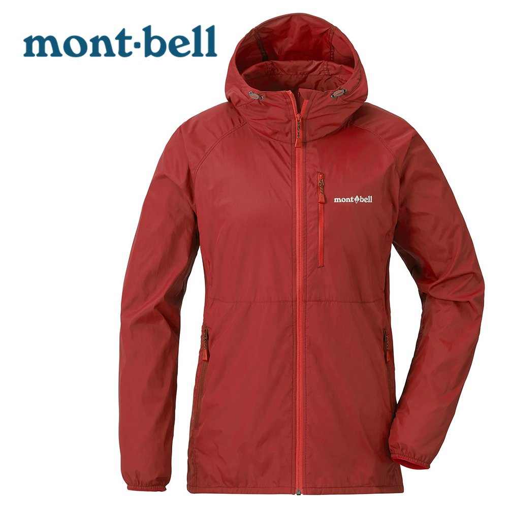 【Mont-bell 日本】Wind Blast Hooded Jacket 連帽風衣 女 鮮紅 (1103323)｜機能運動外套 連帽外套 可攜式