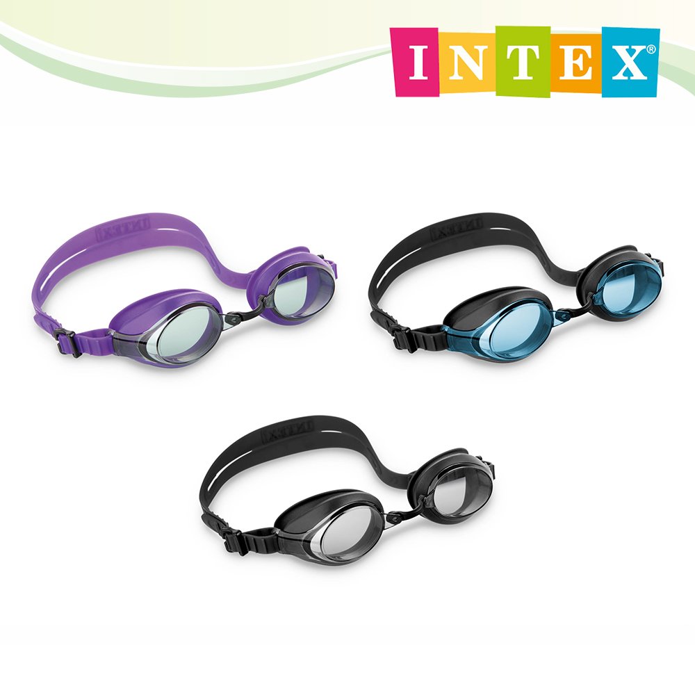 【INTEX】運動競速兒童泳鏡-適8~13歲-藍色/紫色/黑色15180015/6/8(55691)