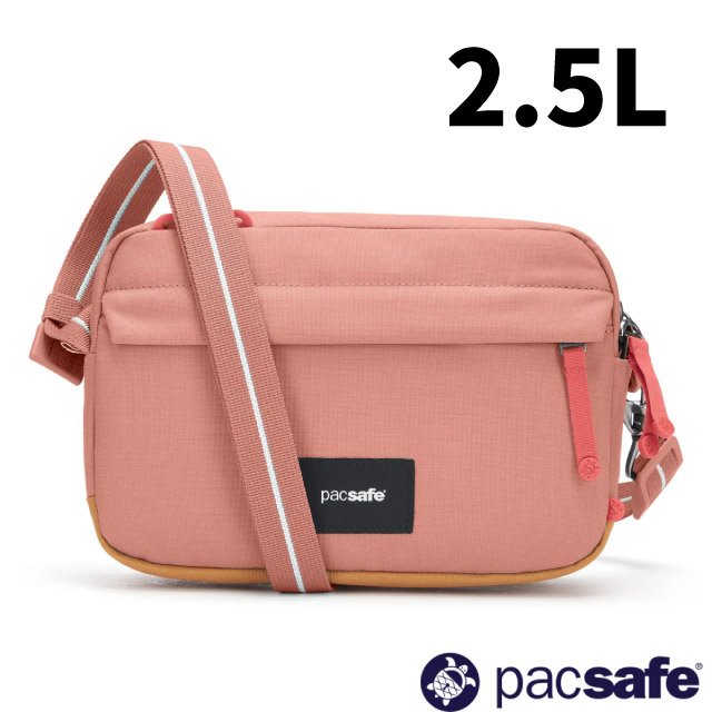 【Pacsafe】Go Anti-Theft Crossbody 防盜斜背包2.5L.側背包.單肩包.RFID護照包.隨身包/防割裂鋼網.防割強化背帶/35105340 玫瑰粉