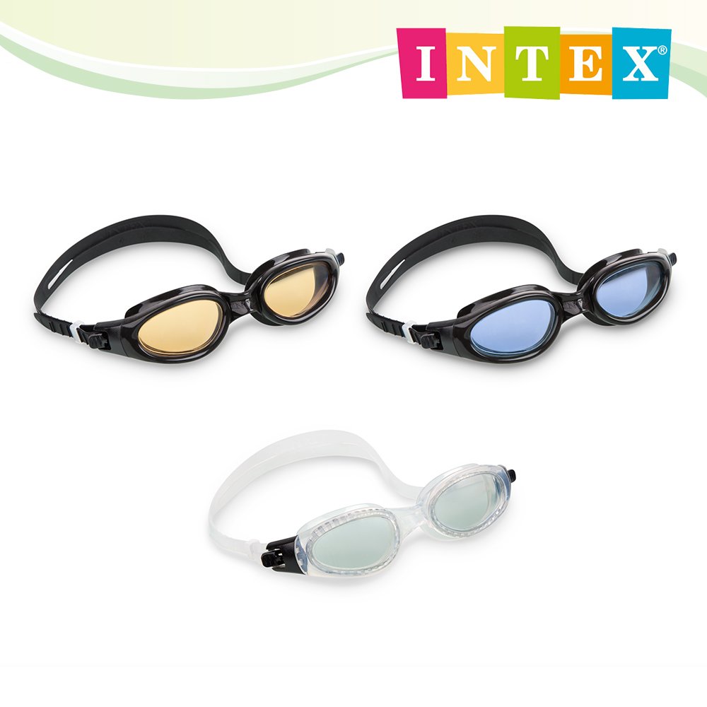 【INTEX】運動大師矽膠泳鏡-適14歲+以上成人 桔色/白色/藍色15180031/3/5(55692)