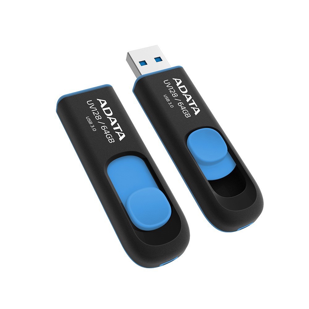 ADATA UV128 USB 3.2隨身碟--64GB(黑藍)