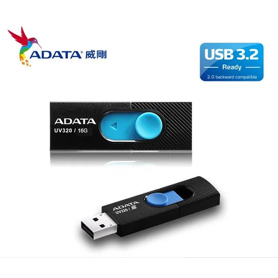 ADATA UV320 USB 3.1隨身碟--16GB(時尚黑)