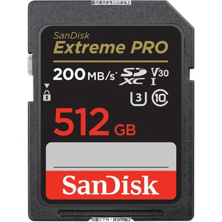 SANDISK SanDisk Extreme Pro SDXC 512GB, V30, U3, C10, UHS-I, 200MB/s R, 140MB/s W 記憶 SanDisk E [O4G] [全新免運][編號 W63258]