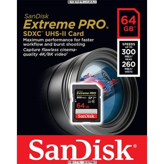 SANDISK SanDisk Extreme Pro SDXC 64GB 300MB/s R 260MB/s W V90 記憶卡 SanDisk Extreme Pro SDXC 64GB [O4G] [全新免運][編號 W55833]