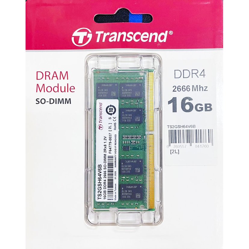 Transcend 創見 DRAM Module SO-DIMM DDR4 2666Mhz 16GB