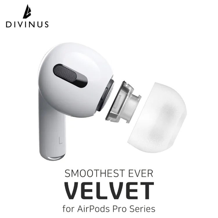志達電子 韓國 DIVINUS VELVET For AirPods Pro 真無線藍牙耳機專用耳塞 | 一盒3對 | 可洩壓的耳塞 | 公司貨