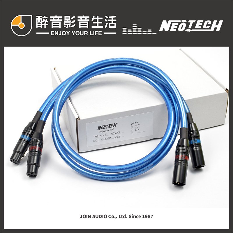 萬隆-尼威特 Neotech Nemoi-1220 (1m) 廠製XLR平衡訊號線.UP-OCC單結晶銀.公司貨 醉音影音生活