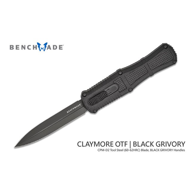 Benchmade CLAYMORE 黑GRIVORY柄D/E平刃彈簧刀/CPM-D2鋼(黑色PVD)-BENCH 3370GY