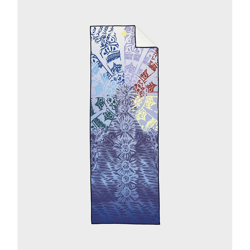 Manduka 矽膠止滑點鋪巾【Charka Print Blue *9折】瑜珈用品