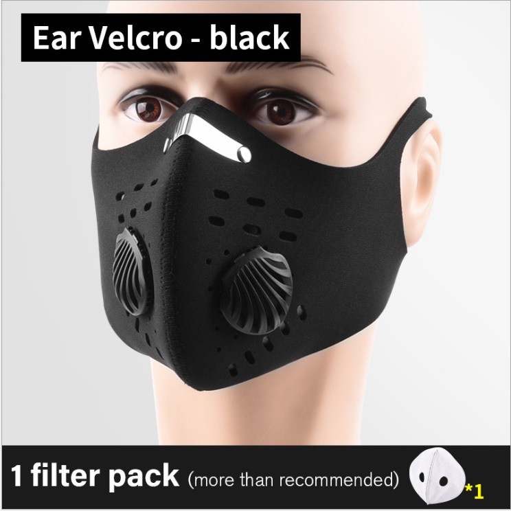 口罩 活性碳 防霾 機車口罩 防寒面罩 自行車運動抑制PM2.5(含掛耳.魔鬼氈)【坤騰國際】