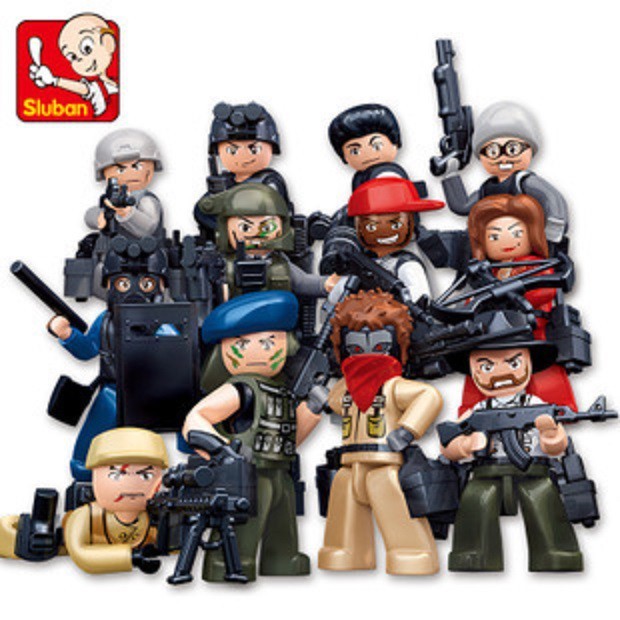 小魯班積木 警匪系列0583警匪大戰 12入(公仔)非樂高LEGO相容【坤騰國際】