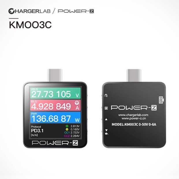 【勁昕科技】POWER-Z USB測試儀電壓電流表快充充電功率檢測儀PD誘騙器KM003C