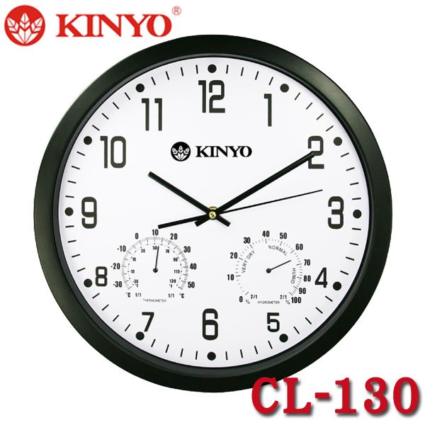 【MR3C】含稅附發票 KINYO 金葉 CL-130 14吋 溫濕度計靜音掛鐘 (可寄超商)