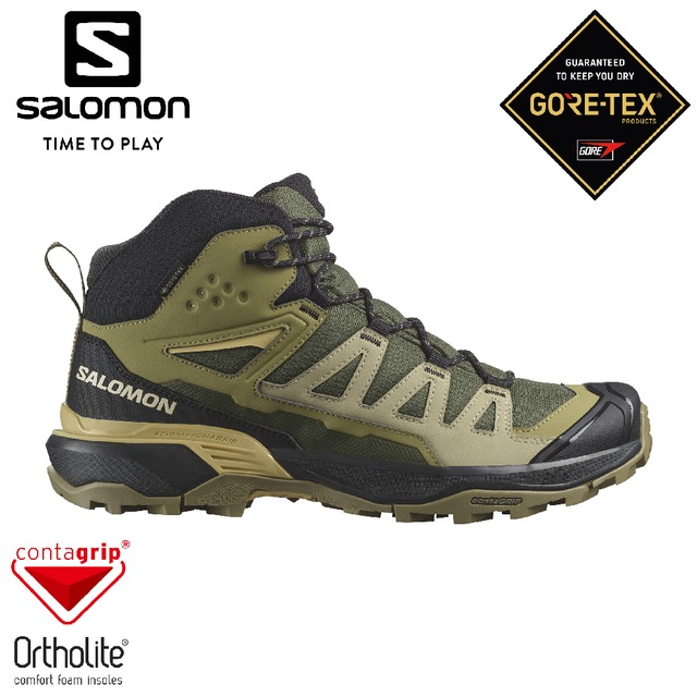 【SALOMON 索羅門 男 X ULTRA 360 GTX 中筒登山鞋《橄欖綠/岩綠/綠》】474477/健行鞋