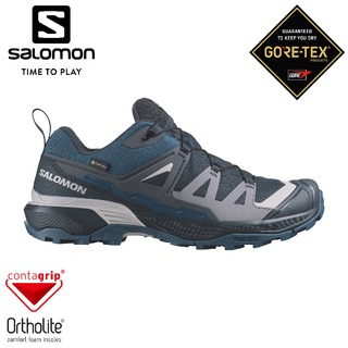 【SALOMON 索羅門 男 X ULTRA 360 GTX 低筒登山鞋《碳藍/墨黑/藍》】474534/健行鞋