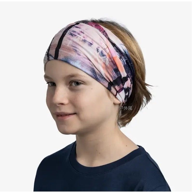 【戶外風】西班牙Buff頭巾 兒童Coolnet抗UV頭巾-海邊夕陽