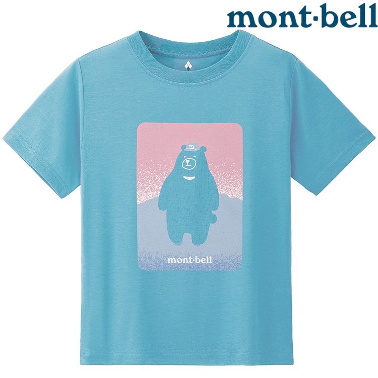 Mont-Bell Wickron 兒童排汗短T/幼童排汗衣 1114816 BEAR 小熊 LBL 淺藍