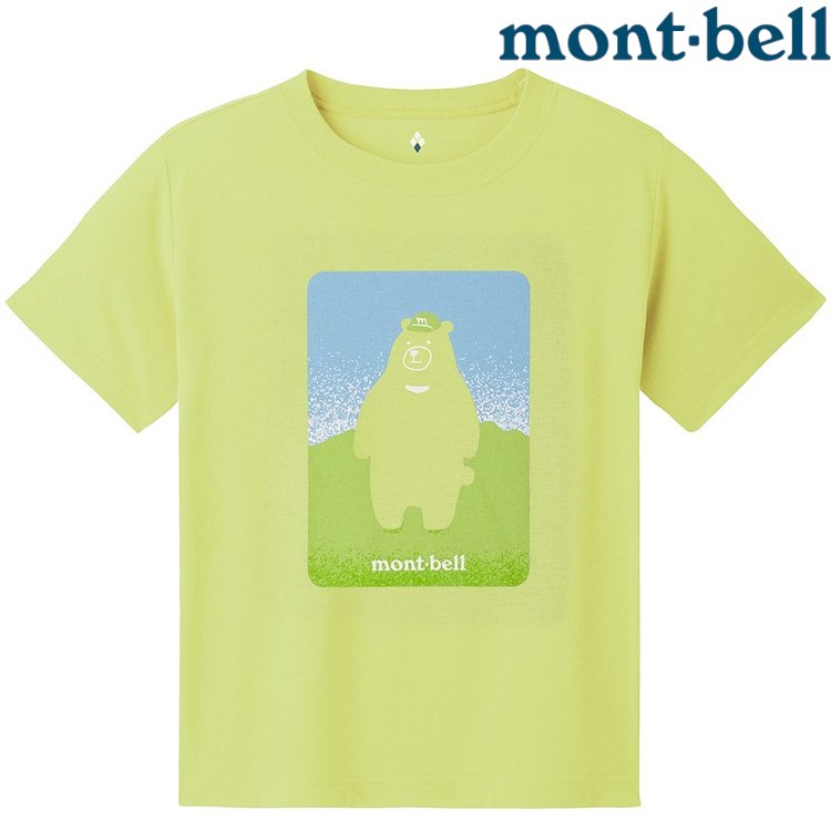 Mont-Bell Wickron 兒童排汗短T/幼童排汗衣 1114816 BEAR 小熊YL 黃