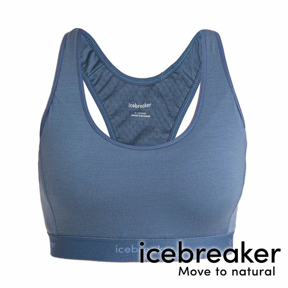 【icebreaker】ZoneKnit Cool Lite女運動內衣(附內襯)150『復古藍』戶外 運動 柔軟 舒適 羊毛 吸濕 排汗 抑味 控溫 0A56Z5