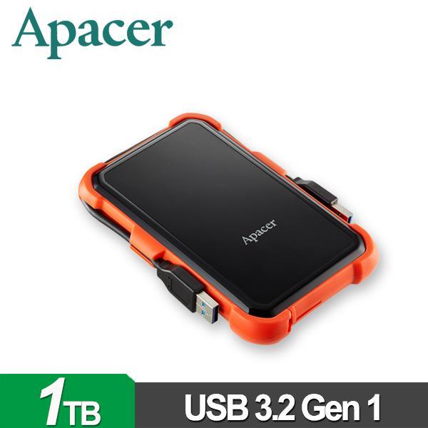 Apacer宇瞻 AC630 1TB(橘黑) 2 . 5吋軍規抗摔行動硬碟