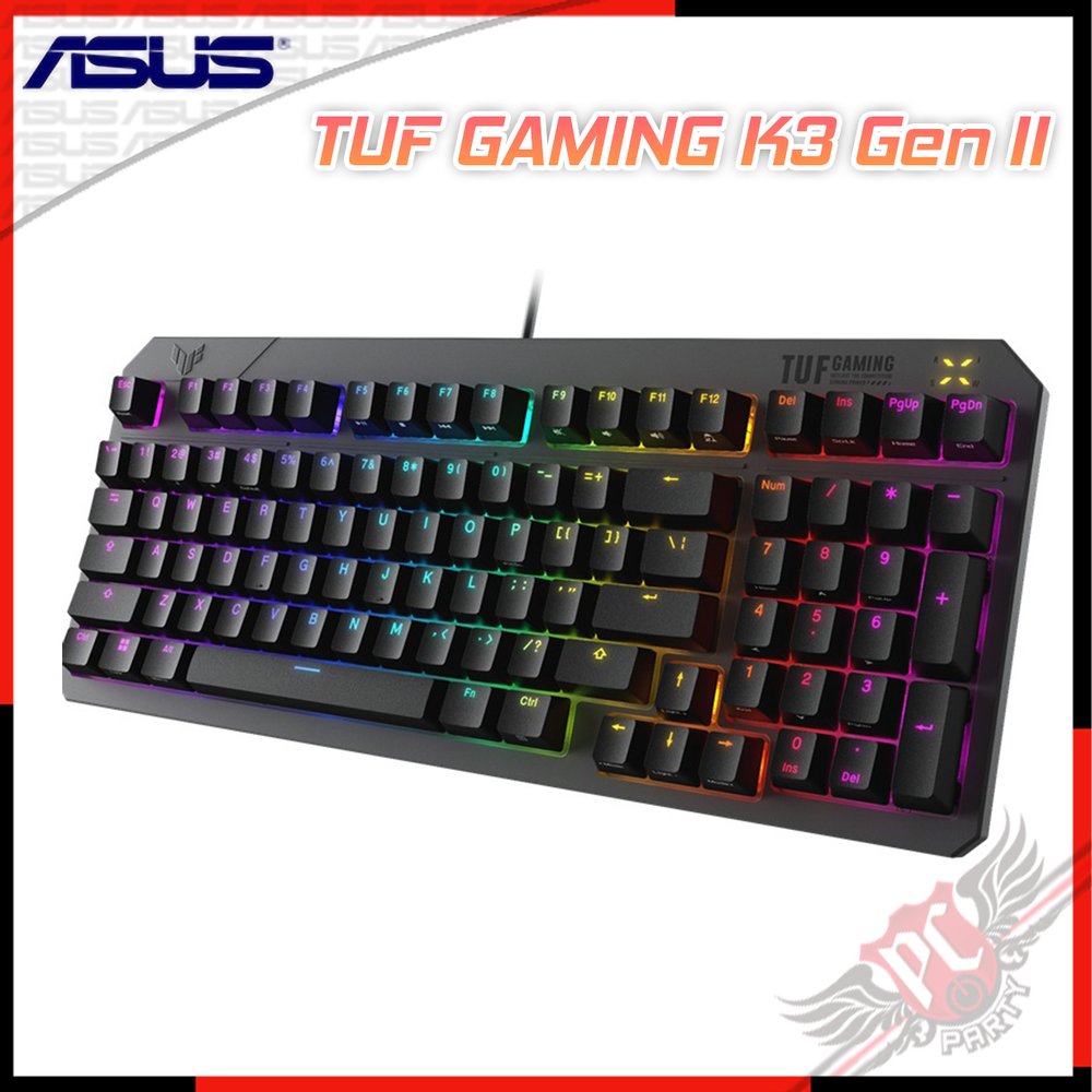 [ PC PARTY ] 華碩 ASUS TUF GAMING K3 Gen II 有線電競機械鍵盤 光軸青 90MP0392-BKTA01