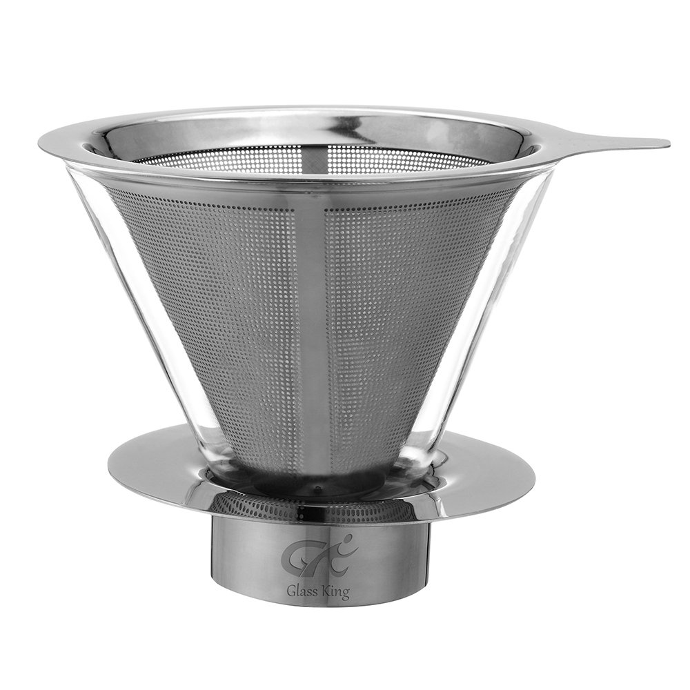 【Glass King】台灣製造/GK-508/多功能咖啡濾器/手沖咖啡壺/咖啡上壺/不鏽鋼濾網