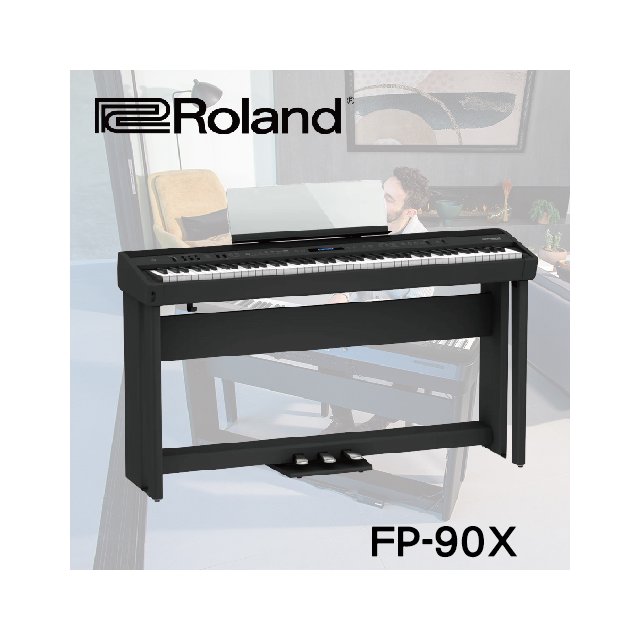 【非凡樂器】ROLAND FP-90X數位鋼琴含架、含架踏版 /黑色 /含原譜架/贈升降鋼琴椅 / 公司貨保固
