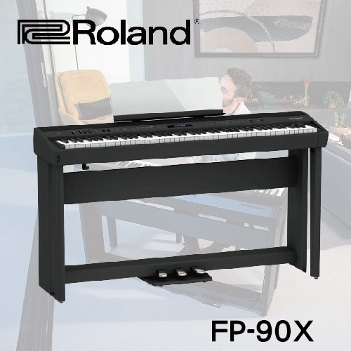 【非凡樂器】ROLAND FP-90X數位鋼琴含架、含架踏版 /黑色 /含原譜架/贈升降鋼琴椅 / 公司貨保固