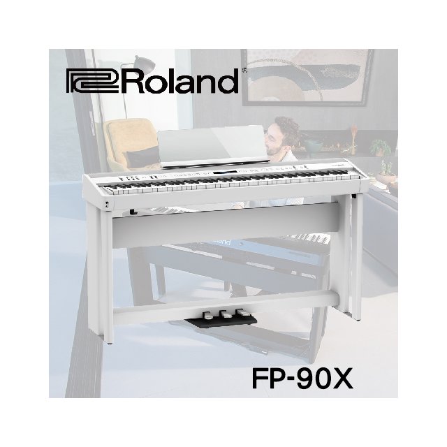 【非凡樂器】ROLAND FP-90X數位鋼琴含架、含架踏版 /白色 /含原譜架/贈升降鋼琴椅 / 公司貨保固