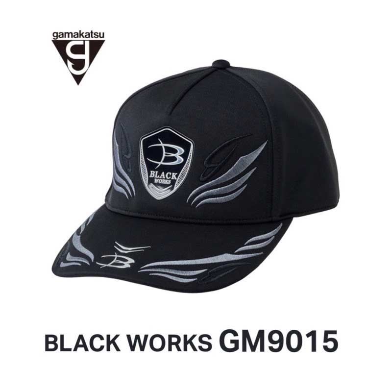◎百有釣具◎ GAMAKATSU GM-9015 BLACK WORKS 釣魚帽 黑色L
