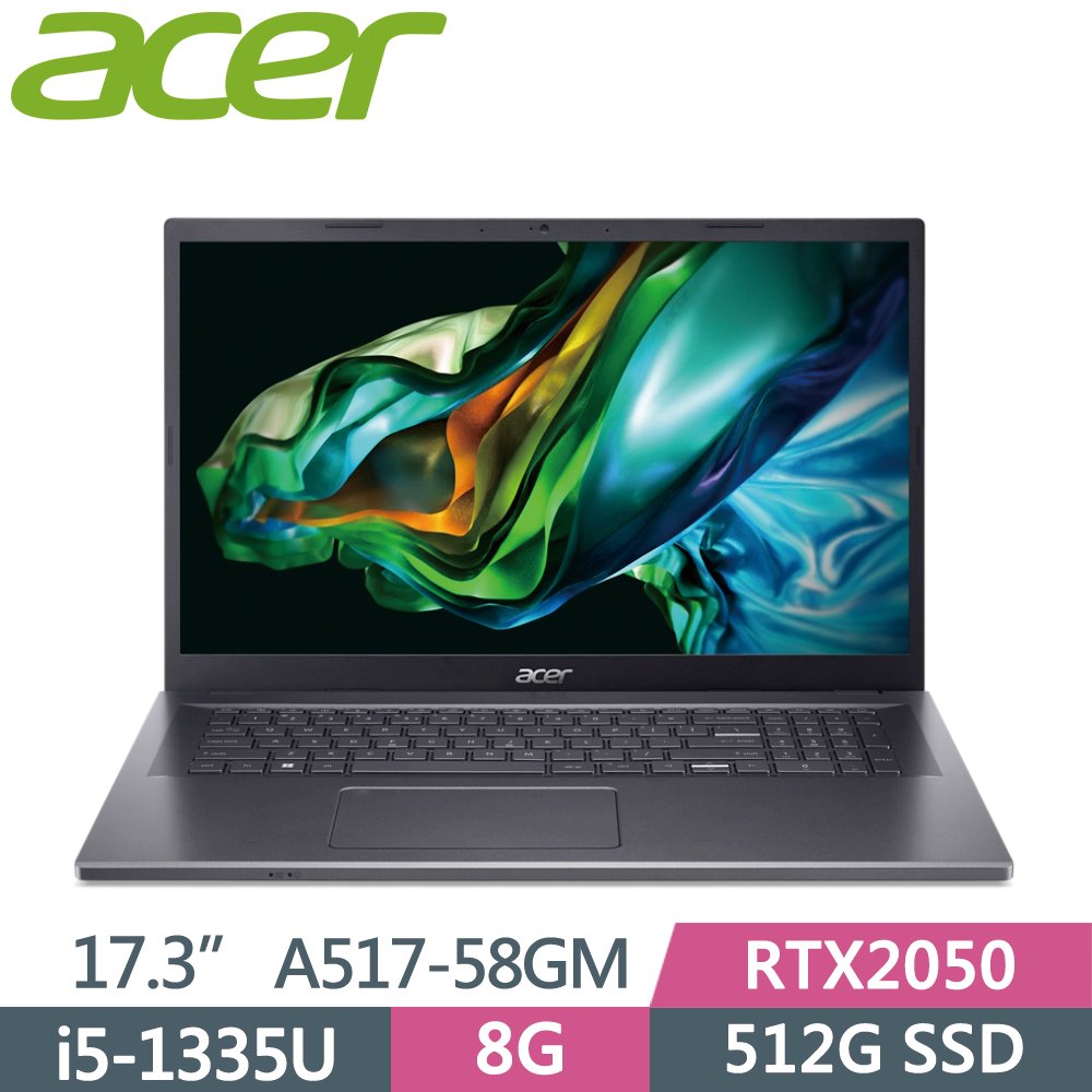 【hd數位3c】Acer A517-58GM-59BB〈灰〉i5-1335U/RTX2050/8G/512G/17吋【下標前請先詢問 有無庫存】
