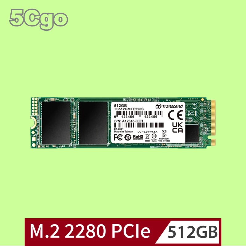 5Cgo【權宇】創見TS512GMTE220S(PCIe G3x4,M.2, 5年保) D-RAM Cache 含稅