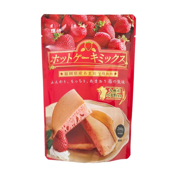 +東瀛go+ 理研農產 濃厚草莓風味鬆餅粉 200g 鬆餅粉 甜點材料 日本產小麥粉 鬆餅 日本必買 日本原裝