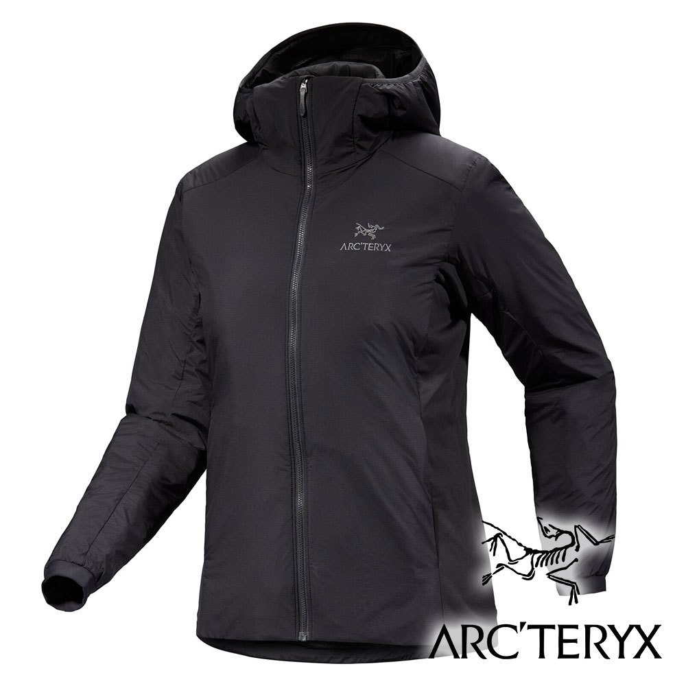 【Arc'teryx 始祖鳥】女Atom化纖外套『黑』L08004300 戶外 露營 登山 健行 休閒 時尚 保暖 連帽外套