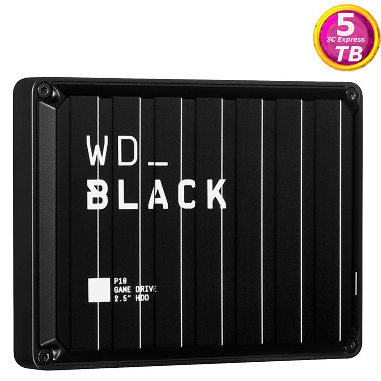 WD 威騰 Black 黑標 P10 5TB 5T Game Drive 2.5吋 電競行動硬碟 (WDBA3A0050BBK-WESN)