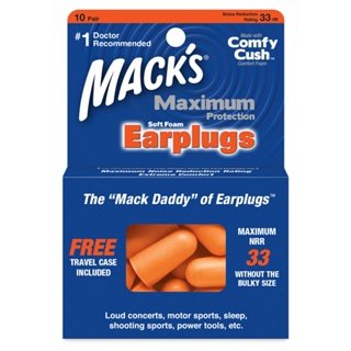 [4美國直購] Mack's Maximum Protection 10對 橘色33dB 附收納瓶 macks 泡棉耳塞 睡眠耳塞 防噪音 海綿耳塞 (TT2)#99-TC