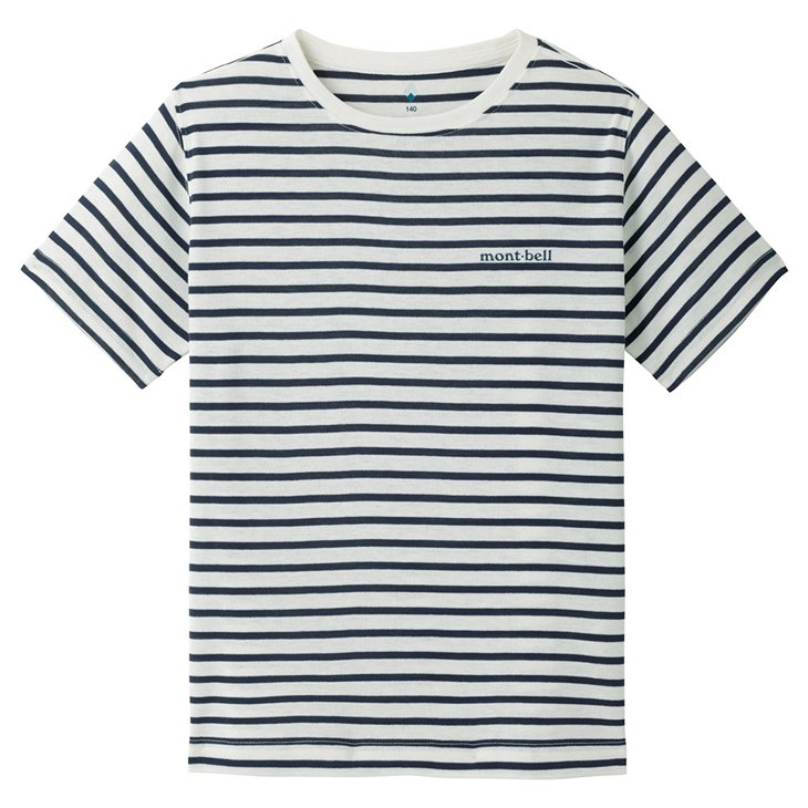 【台灣黑熊】日本 mont-bell 1104814 兒童 Wickron Striped 條紋短袖排汗T恤 排汗衣 防曬