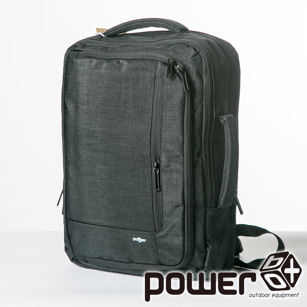 【Power Box】時尚商務雙肩包『黑』P23754 戶外.旅遊.自助旅行.多隔間.後背包.商務包.肩背包.手提包.行李包
