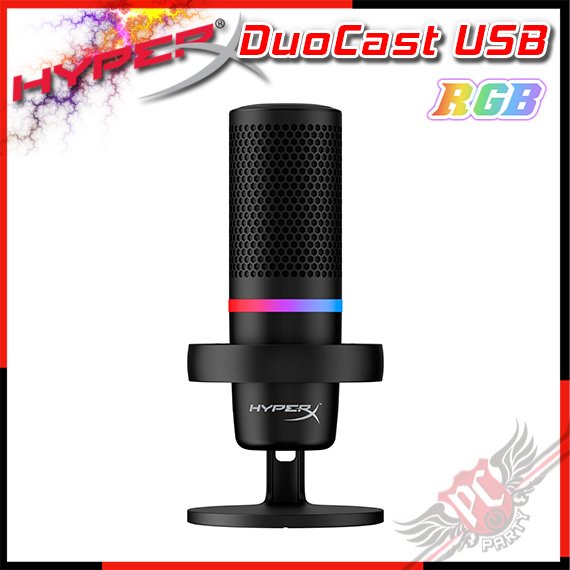 [ PCPARTY ] HyperX DuoCast RGB USB 聲韻 專業版麥克風 黑 4P5E2AA