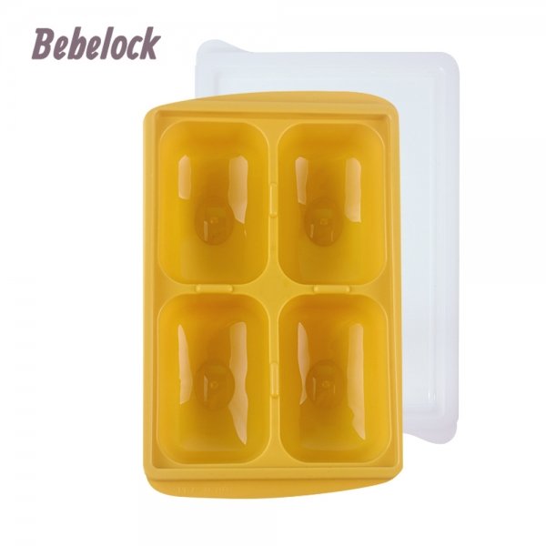 BeBeLock副食品冰磚盒150g(4格)芥末黃(4710751642317) 180元
