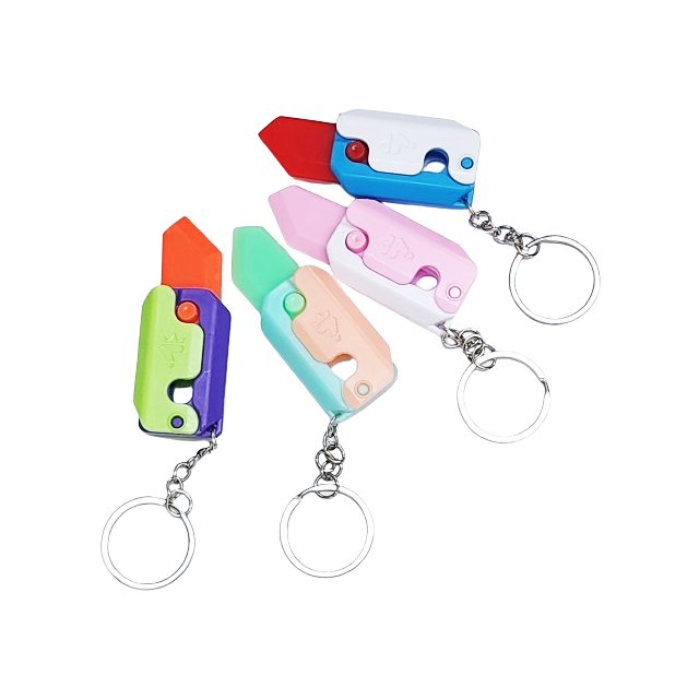 【Q禮品】A6278 蘿蔔刀鑰匙圈 塑膠玩具刀 舒壓玩具 重力小刀 折疊玩具 蘿卜刀 贈品禮品