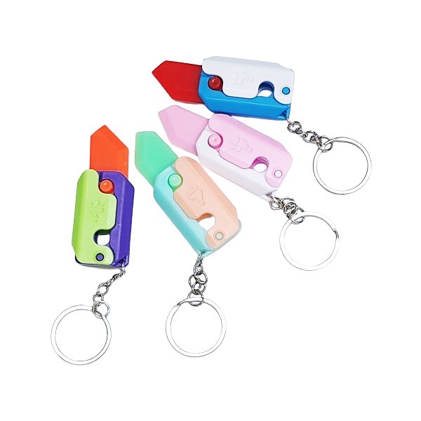 【Q禮品】A6278 蘿蔔刀鑰匙圈 塑膠玩具刀 舒壓玩具 重力小刀 折疊玩具 蘿卜刀 贈品禮品
