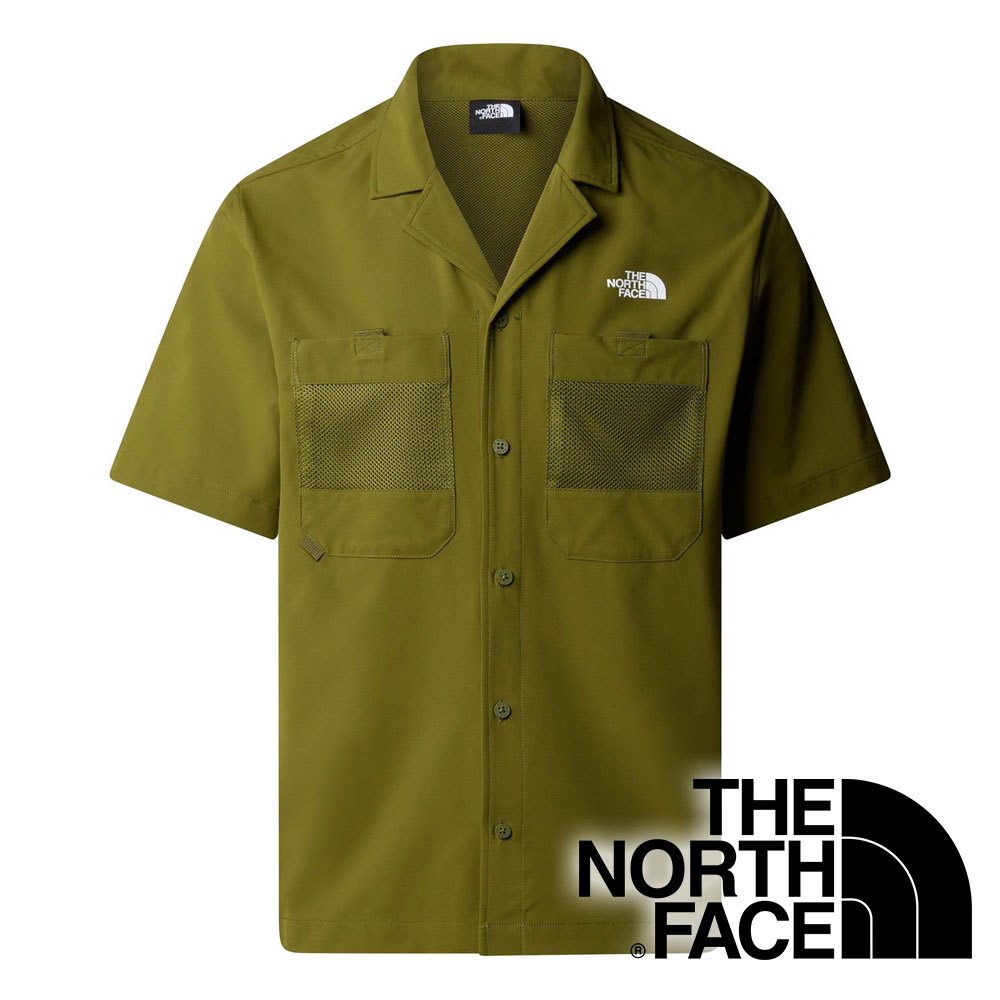 【THE NORTH FACE 美國】男短袖襯衫『綠』NF0A83TP 戶外 露營 登山 健行 休閒 時尚 短袖 襯衫 上衣