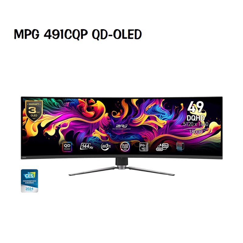 米特3C數位–MSI 微星 MPG 491CQP QD-OLED 49型 DQHD 144Hz HDR曲面電競螢幕