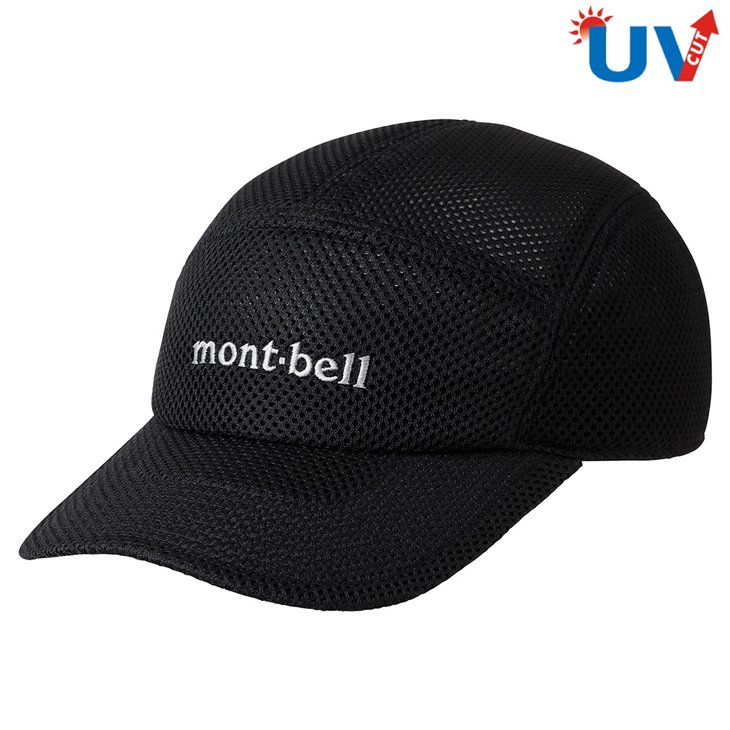 【台灣黑熊】日本 mont-bell 1118690 3D Mesh Cap 透氣網帽 棒球帽 抗UV 黑色