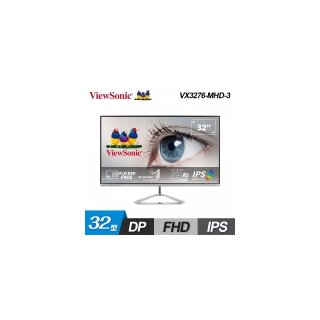 【ViewSonic 優派】32型 VX3276-MHD-3 IPS 美型 窄邊框螢幕