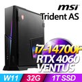 MSI Trident AS 14NUC7-692TW(i7-14700F/32G/1T SSD/RTX4060-8G VENTUS/W11)