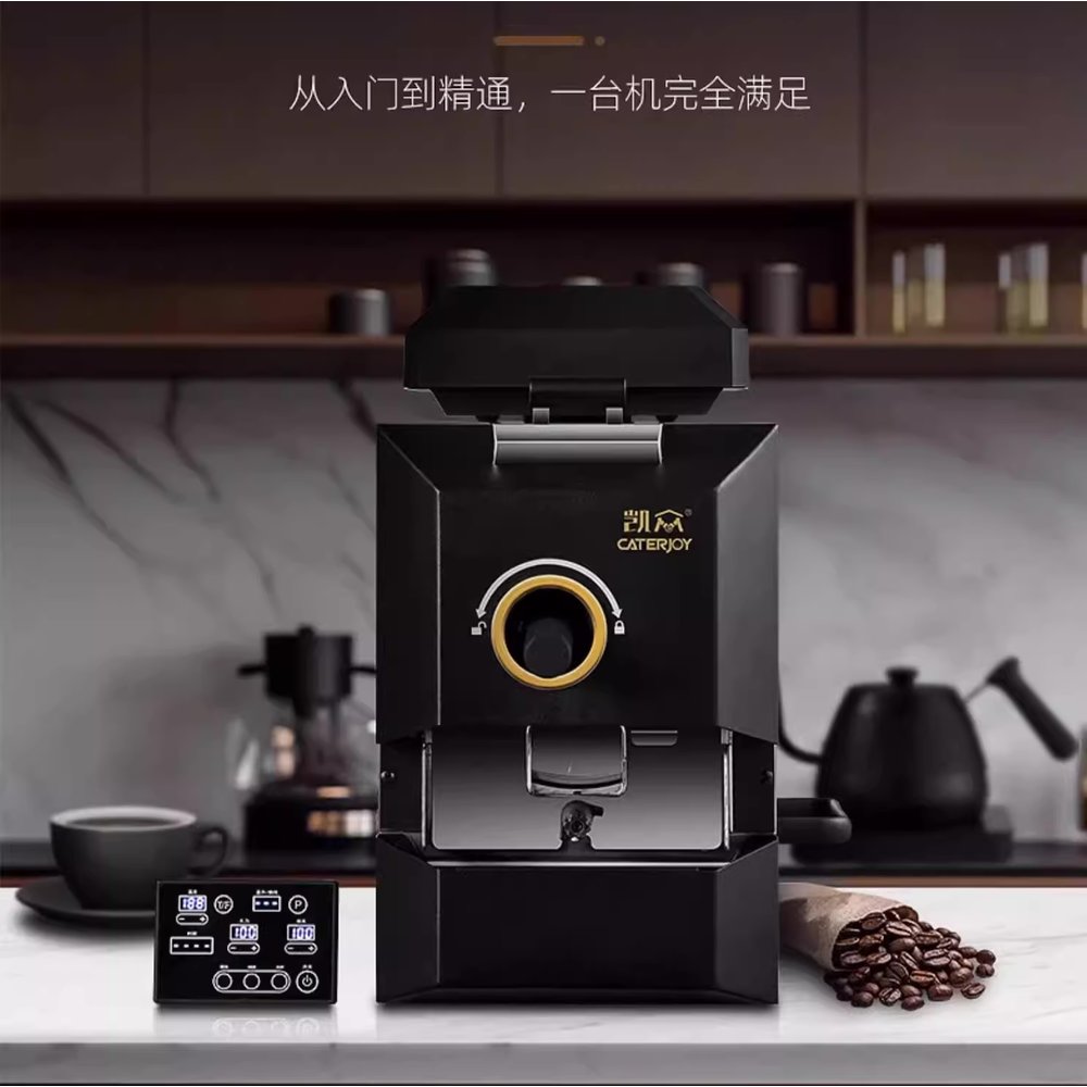 黑武士智慧電熱直火咖啡豆烘豆機-黑金版(最新款/現貨)110v-滿咖啡Man Coffee